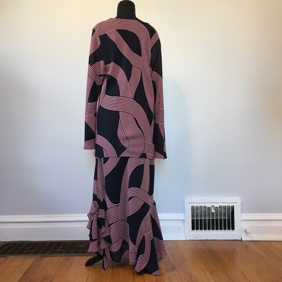 VTG Ashley Stewart Swirl Ruffled Skirt Set, 14 - Picture 2 of 11